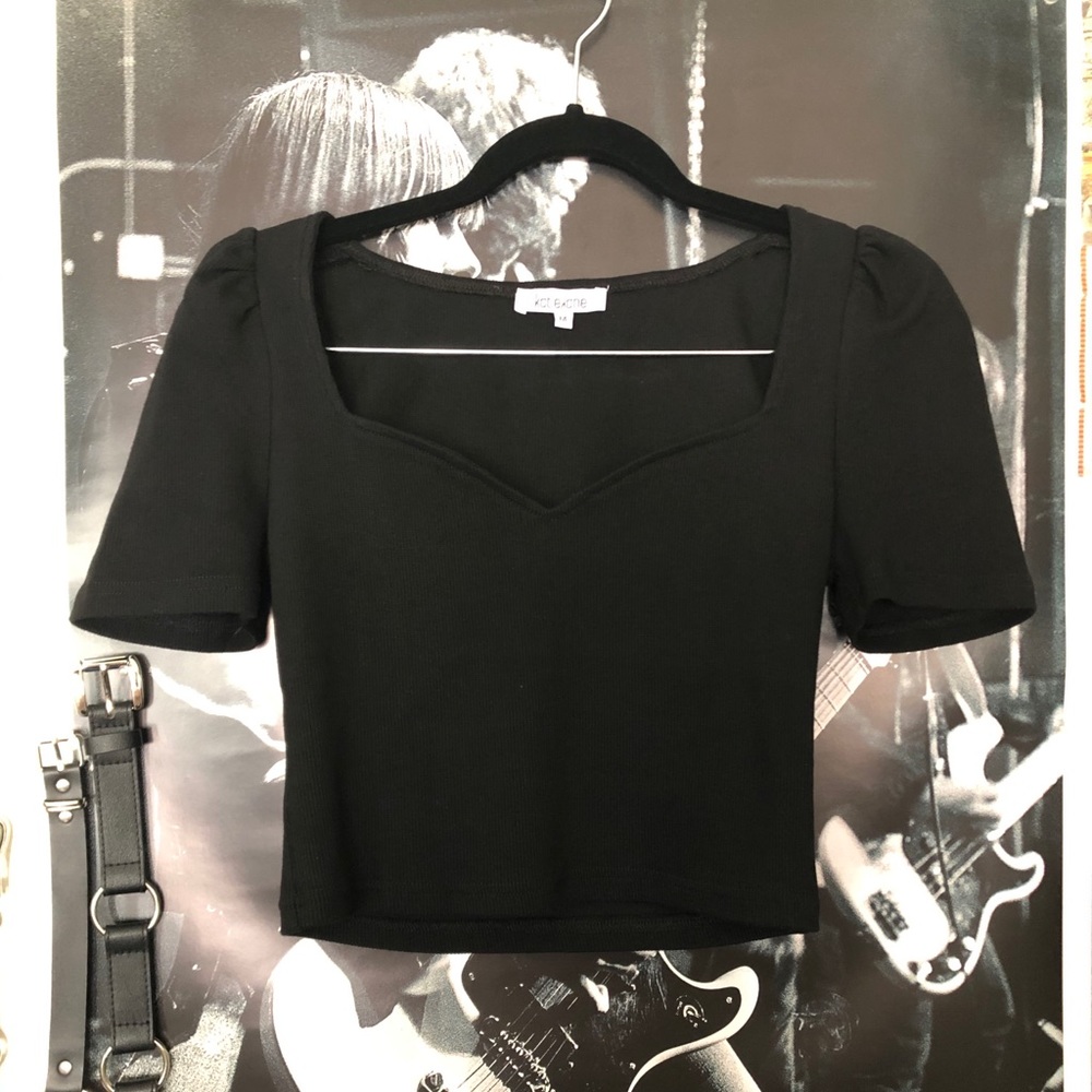 Nasty Gal Black Sweetheart Crop Top